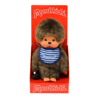 Monchhichi Jongen Marine blauw gestreepte slab 20 cm